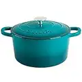 Crock-Pot Artisan Dutch Oven aus emailliertem Gusseisen, rund, 5 Quart, Blaugrün/Ombre