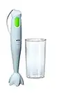 Braun MQ100 Soup MultiQuick 1 Minipimer Mixer ad Immersione, Frullatore con Bicchiere 600ml, 450 W, Plastica, Bianco/Verde