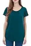 Smallshow Women’s Maternity Nursing Tops Short Sleeve Modal Breastfeeding T Shirt Teal S