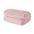 Brentfords Flannel Fleece Ultra Soft Large Blanket Throw Over Fluffy Warm Bedspread for Bedroom Double Bed Sofa Couch, Blush Pink - 150 x 200cm