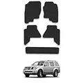 Car Mats for Nissan Pathfinder (2005-2010) Tailored Fit Rubber Floor Mat Set Accessory Black Custom Fitted 5 Pieces with Clips - Anti-Slip Backing, Heavy Duty & Waterproof