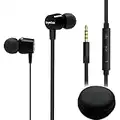 Joymiso Tangle Free Earbuds for Kids Women Small Ears with Case, Comfortable Lightweight in Ear Headphones, Flat Cable Ear Buds Wired Earphones with Microphone and Volume Control for Cell Phone Laptop