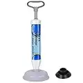 XREXS Drain Buster Toilet Air Plunger - Powerful Drain Plunger with 2 Type Suction Cups, Toilet Unblocker Vacuum Plunger, Sink Unblocker Suitable for Toilet, Bathtub, Shower(Blue)