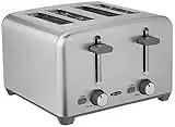 BELLA 4 Slice Toaster, Quick & Even Results Every Time, Wide Slots Fit Any Size Bread Like Bagels or Texas Toast, Drop-Down Crumb Tray for Easy Clean Up, Stainless Steel