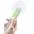 GlobalCrown Handheld Fan Mini Electric Hand Held Fans,Hand Fan Rechargeable Portable Folding USB Fans Battery Operated Small Desk Fan Foldable Pocket Quiet Fan for Home Office Travel Outdoor (Green)