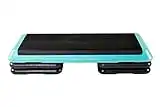 The Step (Made in USA) Original Aerobic Platform – Health Club Size – With Four Original Risers (Teal Platform with Black Risers), One Size