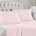 Mellanni Queen Sheets Set - 4 Piece Iconic Collection Bedding Sheets & Pillowcases - Luxury, Extra Soft, Cooling Bed Sheets - Deep Pocket up to 16" - Wrinkle, Fade, Stain Resistant (Queen, Blush Pink)