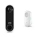 Arlo Video Doorbell Security Camera, HD Video, 2-Way Audio, AVD1001 & Certified Accessory, Audible Alerts, Built-in Siren, Customisable Melody, Connections Direct to Wi-Fi, AC2001