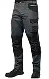 ACE Genesis Pro Herren-Arbeits-Hose lang - Männer-Cargo-Hosen für die Arbeit - mit Stretch-Bund & Knie-Taschen - Grau - 52