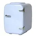 Flamingueo Mini Kühlschrank - Kleiner Kühlschrank 4L, Mini Fridge 12V/220V, Kühlen und Heizen, Getränkekühlschrank, Mini-kühlschränke, Minibar, Auto Kühlschrank, Skincare Fridge