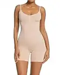 SHAPERX Bodysuit for Women Tummy Control Shapewear Mid-Thigh Seamless Full Body Shaper,SZ6224-Beige-M