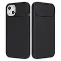 NILLKIN Silicona Líquida Funda Compatible con iPhone 13 (6,1 Pulgadas), Camshield Silky Carcasa con protección de cámara, iPhone 13 Case Protectora contra el Sudor y Las Huellas Dactilares - Negro