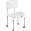 HOMCOM Chaise de Douche siège de Douche Ergonomique Hauteur réglable Pieds antidérapants Charge Max. 136 Kg alu HDPE Blanc