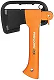 Fiskars Hacha pequeña de camping, Estuche incluido, Longitud: 23 cm, Peso: 564 g, Naranja, 1015617