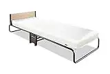 JAY-BE Revolution Lit Pliant avec Matelas en Mousse Visco-élastique avec revêtement poudré, Noir, Single, 77 cm