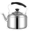 Tea Kettle, Stainless Steel Stovetop Whistling Tea Kettles 5L/6L, Mirror Polished Food Grade Gas Household Large-Capacity Stainless Steel Tea Kettle