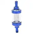 ClearView Glass Fuel Filter Inline Fuel Filter Universal Chrome Billet Aluminum Metal Glass Fuel Filter for Motorcycle ATV Dirt bike and Small Engines (blue)