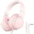 Kids Headphones Wired with Microphone, Tribit Starlet01 Safe Sound Tech 85/94dBA Volume Limited, SharePair, HiFi Stereo Foldable Over-Ear Headphones for Kids for School/Travel/iPad/Kindle/Switch