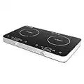 COOKTRON Double Induction Cooktop Burner, 1800w 2 burner Induction Cooker Cooktop, 10 Temperature 9 Power Settings Portable Electric Countertop Burner Touch Stove with Child Safety Lock & Timer