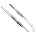 2 Pcs Aquarium Tweezers Stainless Steel Straight Curved Tweezers Fish Tank Clean Aquatic Tool Feeding Tongs for Fish Tank Aquarium