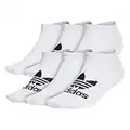 adidas Originals mens Classic Superlite No-Show 6 Pairs SOCK PREPACK, White/Black, Large US