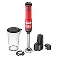 BLACK+DECKER Kitchen Wand Cordless Immersion Blender, Hand Blender with Charging Dock, Red (BCKM1011K06)