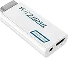 Wii to HDMI Converter, Aolirot Wii to Hdmi Adapter Wii HDMI Console 1080p/720p Connector for Full HD Device Monitor Wii HDMI Adapter with 3,5mm Audio Jack&HDMI Output Supports All Wii Display Modes