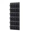 Over The Door Shoe Organizer,With 24 Large Mesh Pockets, Hanging Storage Shoe Racks, suitable for bathrooms, wardrobes, kitchens, bedrooms and other places (black)