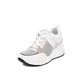 QUEEN HELENA Scarpe da Ginnastica con Zeppa Alta con Rialzo Morbide Sneakers Casual Donna (X26-33 Bianco, Numeric_38)