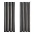 Deconovo Blackout Curtains Eyelet Super Soft Thermal Insulated Ring Top Blackout Curtains for Nursery 46 x 54 Drop Inch Dark Grey 2 Panels