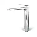 JOMOLA Tall Bathroom Vessel Sink Tap for Bowl Single Handle Lavatory Vanity Sink Tap One Hole Deck Mount Basin Mixer Tap Brass Chrome