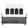 ciciglow Stereo Wireless in Ear Monitor System, Professional Stage Monitoring System, 4 Canali 4 Ricevitore Bodypack con in Auricolare Tipo Wireless Utilizzato per la Registrazione in Studio