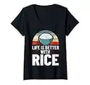 Femme Cuiseur à riz japonais T-Shirt avec Col en V