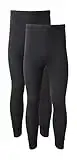 Heatwave® Pack of 2 Men's Thermal Trousers Long Johns Warm Underwear Baselayer Thermals, Large Black