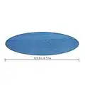 Bestway Flowclear 14 Foot to 15 Foot Round Solar Heat Pool Cover for Above Ground Swimming Pools with Storage Bag, Blue (Cover Only)