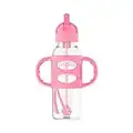Dr. Brown’s® Milestones™ Narrow Sippy Straw Bottle with 100% Silicone Handles, 8oz/250mL, Pink, 1 Pack, 6m+