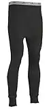 Indera Expedition Weight Cotton Raschel Knit Long Johns Thermal Underwear for Men, Black, Large