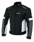 BI ESSE Chaqueta de tela para moto y scooter de viaje extraíble ventilada (gris, XL)