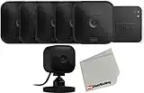 Outdoor Blink Wireless Security Camera with Mini Indoor Camera Bundle and Microfiber Cloth (Black - 5 Cam), 7 Piece Set