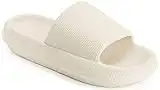 Joomra Shower Slippers for Women Mens Massage Foam Pillow House Shower Bath Bathroom Home Platform Sandals Slipers Cloud Cushion Slides for Ladies Female Male Sandles Beige 39-40