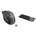 Logitech M705 Marathon Wireless Mouse, 2.4 GHz USB Unifying Receiver, 1000 DPI, 5-Programmable Buttons, 3-Year Battery - Black & K360 Compact Wireless Keyboard - Glossy Black