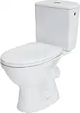 CERSANIT Stand WC mit Spülkasten Komplett | Toiletten mit Toilettensitz Polypropylen ohne Absenkautomatik | Kloschüssel mit Waagerecht Ablauf - 37 cm Breite | Stand WC aus Keramik | Farbe: Weiß