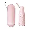 Mini Travel Compact Umbrella for Women&Men with 8 Rib Small Portable Sun and Rain Umbrella with UV Protection Windproof ，Compact Portable for Women (pink)