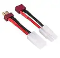 2X Stück Premium Lipo Akku Adapter Set Japan 13,5mm Stecker Buchse auf T-Dean T-Stecker Male Female Hochstromstecker Goldstecker Verpolungsicher 14AWG Kabel kompatibel zu Tamiya RC Modellbau