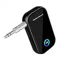 RUIZHI Adaptateur Bluetooth Voiture, Recepteur Bluetooth Voiture BT5.0 Appels Mains Libres, Aux Récepteur Audio Bluetooth Jack Audio 3,5mm pour Voiture/Casque Filaire/Audio Domestique