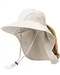 Camptrace Womens Hiking Fishing Hat Outdoor Wide Brim Gardening Hat with Large Neck Flap UV UPF 50+ Sun Protection Hats for Women