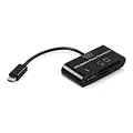 kwmobile 3in1 Adattatore Micro-USB OTG - Lettore carte Micro SD con connettore USB A per Smartphone Tablet - Hub a 3 porte con cavo Micro USB - nero