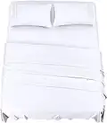 Utopia Bedding Juego De Sabanas - Poliéster Microfibra Cepillada - Sábanas y Fundas de Almohada (Cama 150, Blanco)