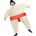 Rafalacy Inflatable Sumo Wrestler Costume Suit Unisex Blow up Party Fat Suit Funny Halloween Costume Adult/Kids Cosplay Fancy Dress Outfit… (Red Sumo)