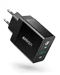 Anker Powerport+ 1 Quick Charge 3.0, 18W 3Amp USB Wandladegerät, Kompatibel mit Quick Charge 2.0, Kompatibel mit Galaxy S10e/S10/S9/S8/Plus, Note 9/8, LG V40/V30+, iPhone, iPad und mehr